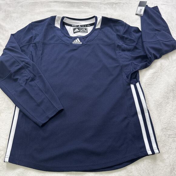 Adidas adiTeam STK Y Hockey Jersey Youth Size L/XL Navy Blue Practice NEW DT3843 - Picture 1 of 11